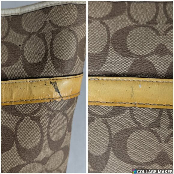 Vintage Coach Heritage Stripe Tattersall Signature Brown/Beige Handbag - Picture 13 of 16